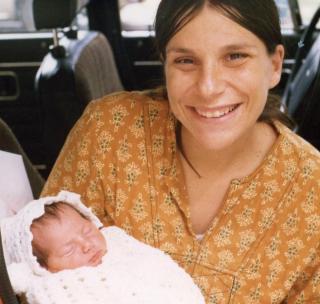 Margie bringing the infant Elissa home from the hospital